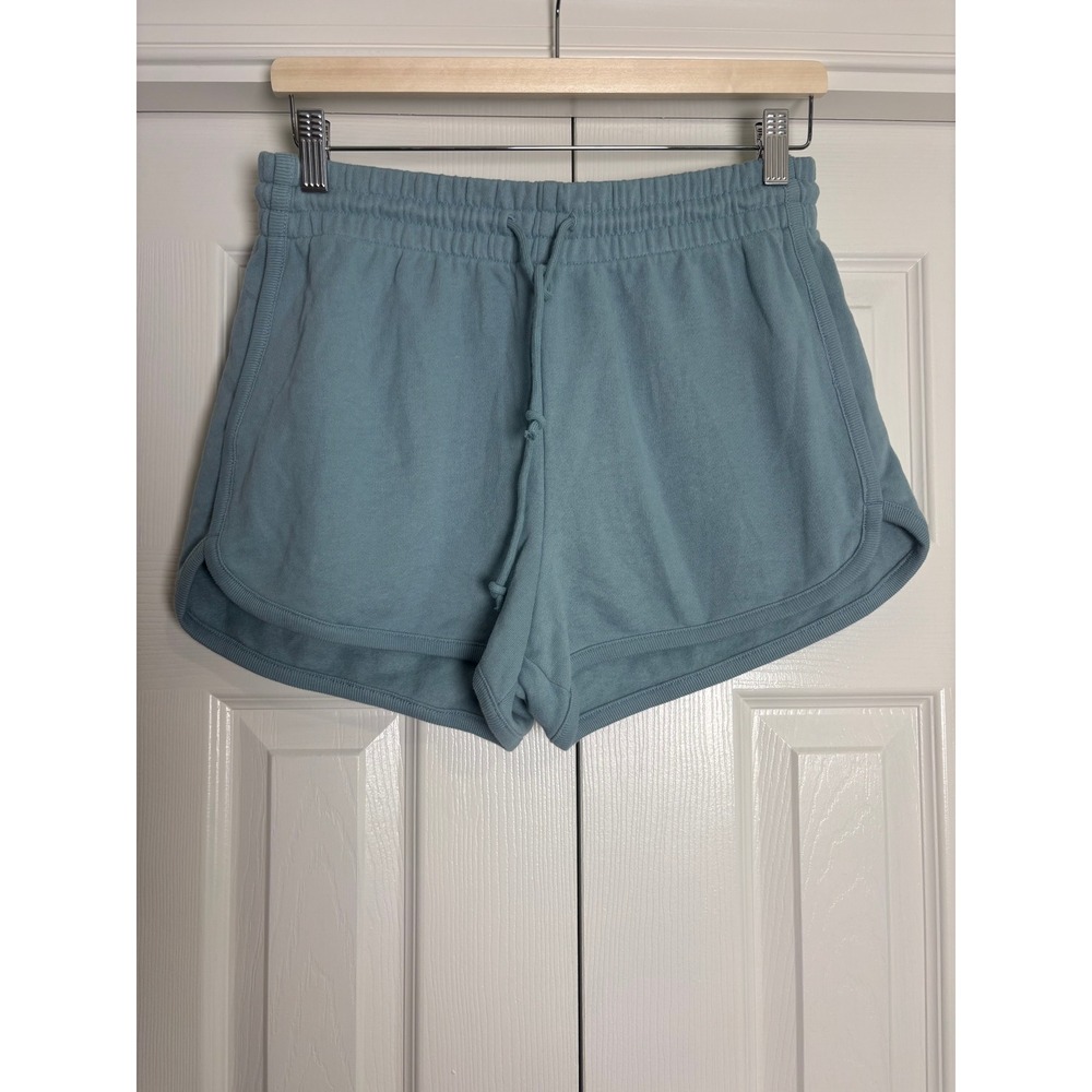 Gap Women Blue Fleece Dolphin Shorts NWT Small High Rise Drawstring Lounge Sport